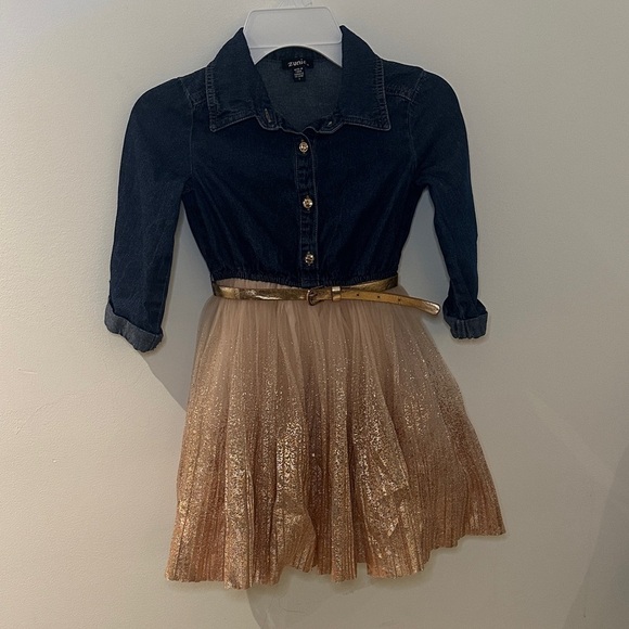 Zunie Denim and Gold Sparkle Dress - Picture 14 of 14
